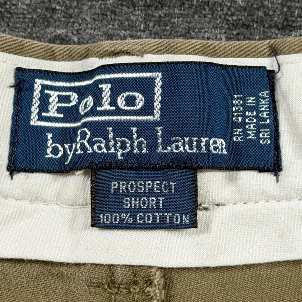 Polo Ralph Lauren Prospect Chino Shorts Mens 40 Khaki Tan Cotton Flat Front